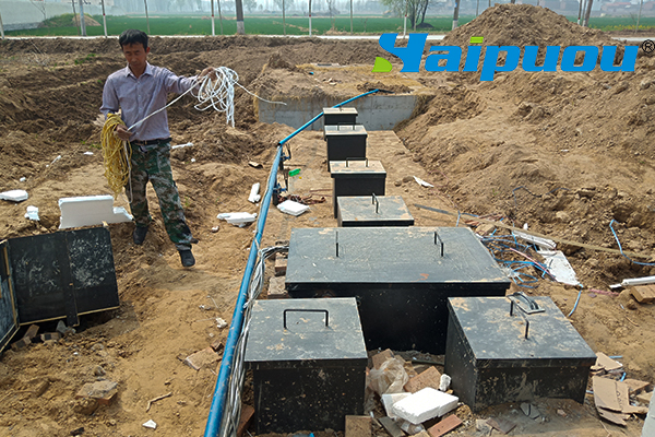 河南某县农村生活污水处理设备四个项目现场